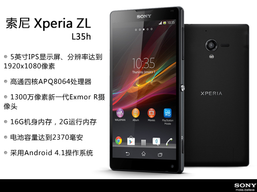 5寸旗舰售4999元 索爱Xperia Z/ZL发布