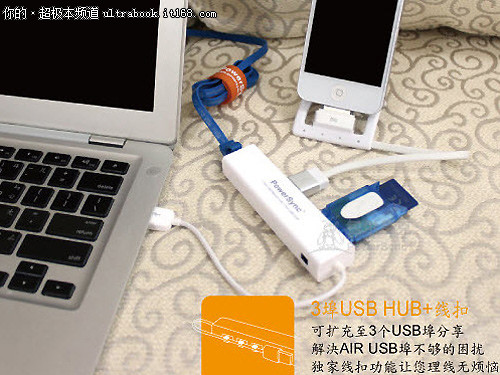 超极本必备转接HUB RJ45网口+3×USB2.0