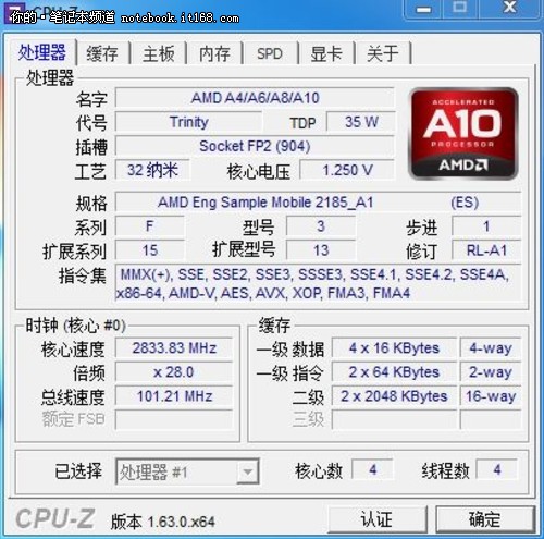 A8-5550M+HD8790M独显笔记本理论性能