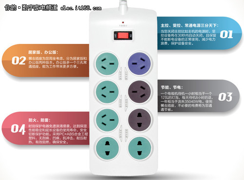 电脑开关一键实现 简单实用的联控排插