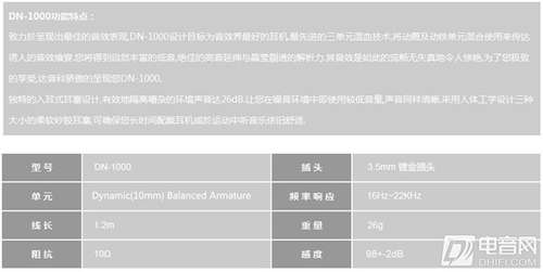 圈铁混合动力!达音科DN-1000耳机试用