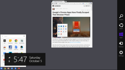 谷歌将Chrome OS以Metro风格嵌入到Win8