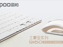 苹果工艺 雷柏土豪金9160无线键鼠套装