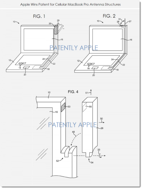 苹果获MacBook Pro蜂窝天线专利