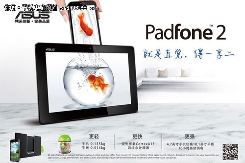 买平板送手机 华硕PadFone 2仅2999元