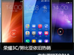 荣耀3C/努比亚依旧热销 京东周销TOP10