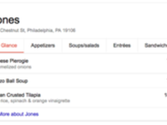 谷歌新功能：在搜索结果中显示餐厅菜单