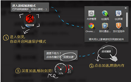 电脑管家联手剑灵上线网速保护快到爽