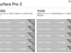 微软公布Surface Pro 3国内售价 5688元