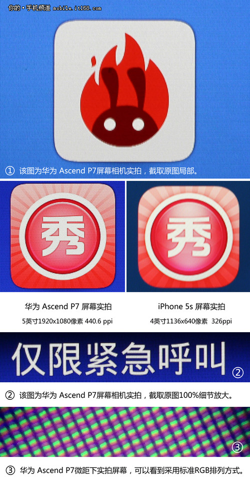 全新的5英寸icell屏 华为P7评测之屏幕