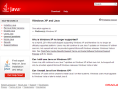 Oracle：本季度已没有面向XP的Java更新