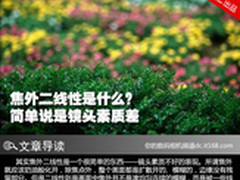 焦外二线性是什么？简单说是镜头素质差