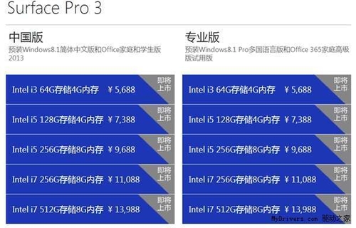 Surface Pro 3国行版28日上市 5688元起
