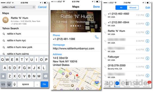 新iOS 8可将地图信息自动导入来电记录