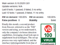 电脑管家TAV满分通过VB100 获国际认可