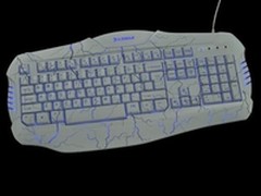 完美搭配 爆裂纹炫光游戏键盘白色版