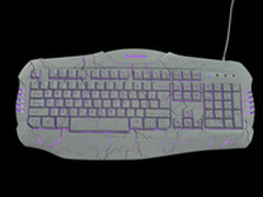 纯白的诱惑 爆裂纹炫光游戏键盘白色版