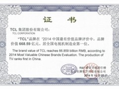 中国最具价值品牌榜 TCL蝉联彩电榜首