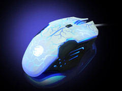 独特个性炫光白色裂纹网吧游戏鼠标上市