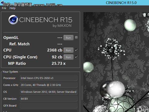 CINEBENCH R15性能测试