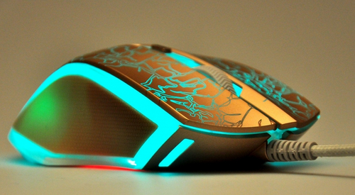 雷柏V20游戏鼠标2015土豪金烈焰版上市