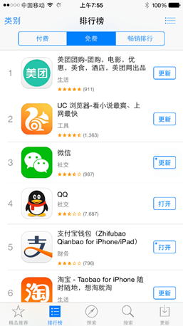 UC浏览器冲至苹果免费总榜前二-IT168