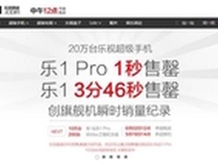 20万台乐视超级手机3分46秒售罄创纪录