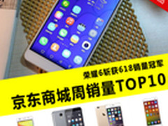 荣耀6仅1499斩获冠军 京东周销量TOP10