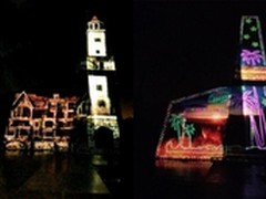 松下投影机奇幻3D墙体秀亮相成都市