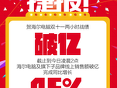 海尔电脑11.11两小时销量超同期