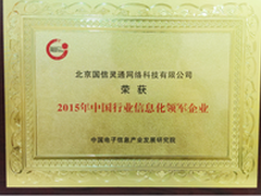 国信灵通获“中国行业信息化领军企业”