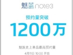 魅蓝note3预约1200万台京东100%好评