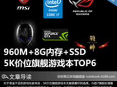 960M+8G内存+SSD 5K价位旗舰游戏本TOP6