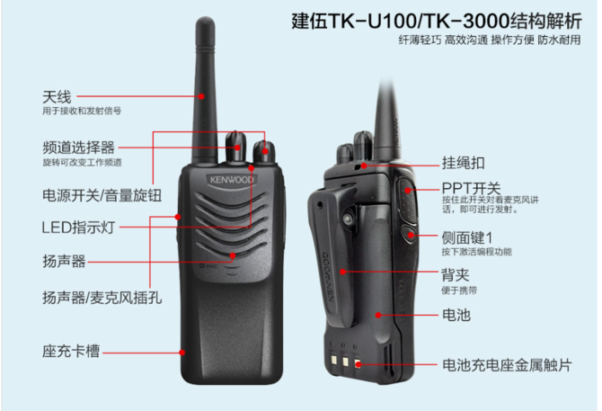 高效沟通防水对讲机 建伍TK3000仅520元