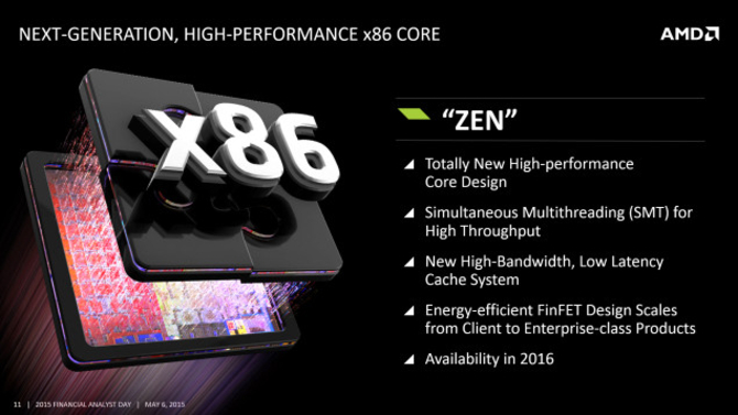 8核16线程？AMD 14nm Zen处理器曝光