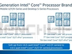 英特尔第7代Core命名将统一：三季度发