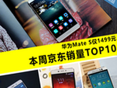 华为Mate S仅1499元 本周京东销量TOP10