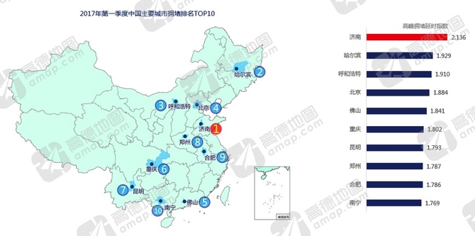 高德地图q1交通报告:堵城top10都有谁