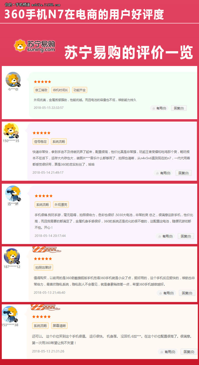 360手机N7扒一扒网络晒单:京东98%高好评率
