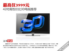 最高仅3999元 42吋高性价比3D电视推荐