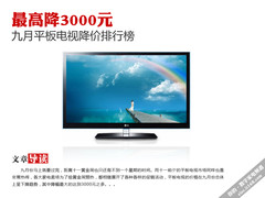 最高降3000元 九月平板电视降价排行榜