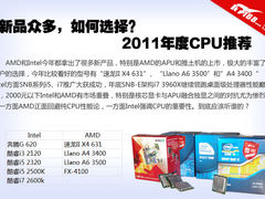 AMD Intel买谁更靠谱 年底CPU选购推荐