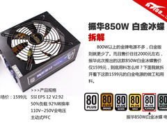 振华850W 80PLUS 白金冰蝶 电源拆解图