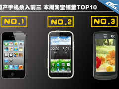国产手机杀入前三 本周淘宝销量TOP10