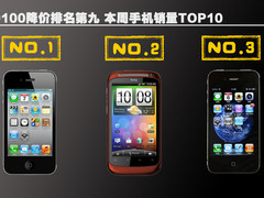 i9100降价排名第九 本周手机销量TOP10 