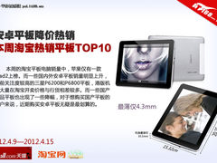 安卓平板降价更诱惑 本周淘宝平板TOP10