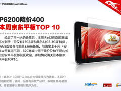 P6200降价400元 本周京东平板销量TOP10