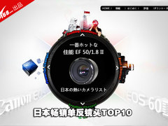 佳能50/1.8 II榜首 日本畅销镜头TOP10