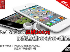 Shuffle跌破300元 京东热销MP3/MP4推荐