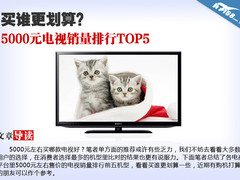 买谁更划算 5000元电视销量排行榜TOP5